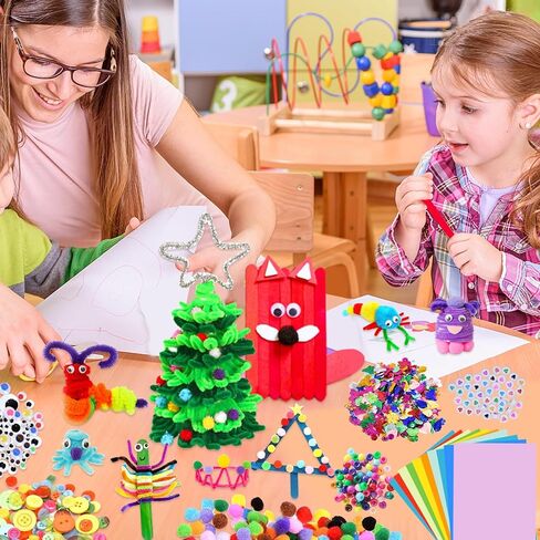 مجموعة لوازم الفنون والحرف اليدوية من itopstar مجموعة لوازم فنية للأطفال - مستلزمات فنية للأطفال لمرحلة ما قبل المدرسة والمدرسة المنزلية ورياض الأطفال - مشاريع صياغة يدوية in Kuwait