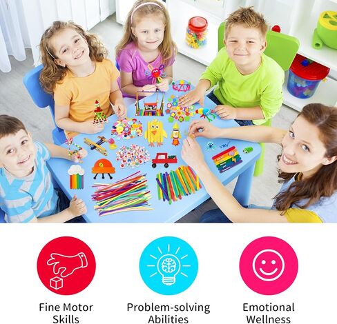 مجموعة لوازم الفنون والحرف اليدوية من itopstar مجموعة لوازم فنية للأطفال - مستلزمات فنية للأطفال لمرحلة ما قبل المدرسة والمدرسة المنزلية ورياض الأطفال - مشاريع صياغة يدوية in Kuwait