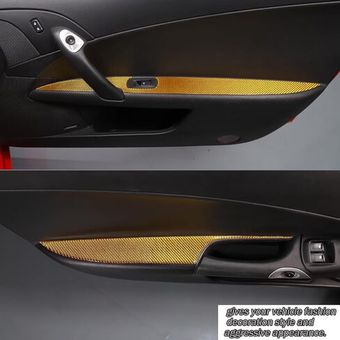 غطاء لوحة مسند ذراع باب السيارة متوافق مع كورفيت C6 Z06 ZR1 2005-2013 ملصق تزيين لوحة مسند ذراع الباب الداخلي للسيارة (أسود) in Saudi Arabia