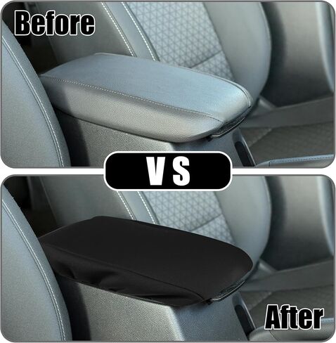Center Console Seat Armrest Cover - Car Inner Seat Armrest Lid Storage Covers Trim - for Ford Escape 2017-2019 Neoprene Fabric Black - 1 Pc in Saudi Arabia