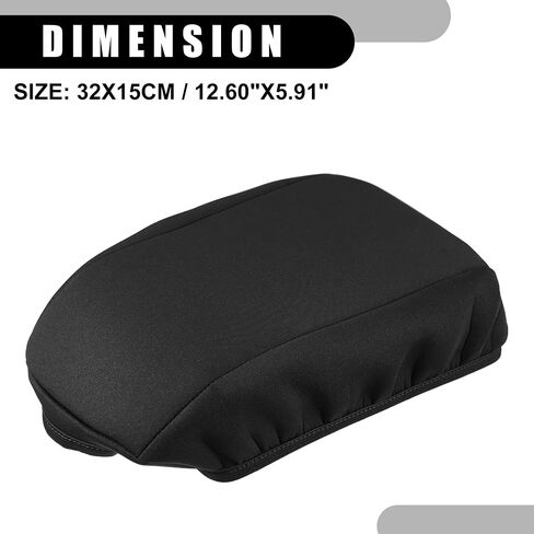 Center Console Seat Armrest Cover - Car Inner Seat Armrest Lid Storage Covers Trim - for Ford Escape 2017-2019 Neoprene Fabric Black - 1 Pc in Saudi Arabia