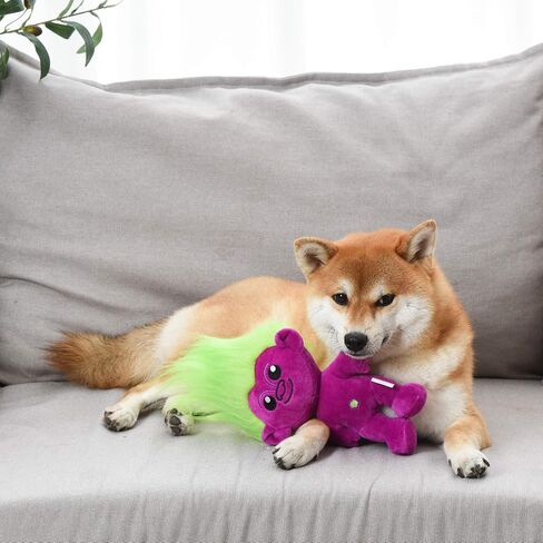 Toys for Dogs | 9 Inch Plush Dog Toy with Green Hair and Purple Body | Dog Toy with Squeaker | Plush Fabric Soft Medium Squeaky Dog Toy from Trolls in Saudi Arabia