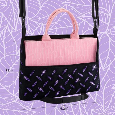 eing Crystal Car Organizers and Storage Purse Holder, Car Seat Back Net Handbag Accessories with Bling Diamonds for Women, Car Pet Barrier for Dogs and Kids,Purple in Saudi Arabia
