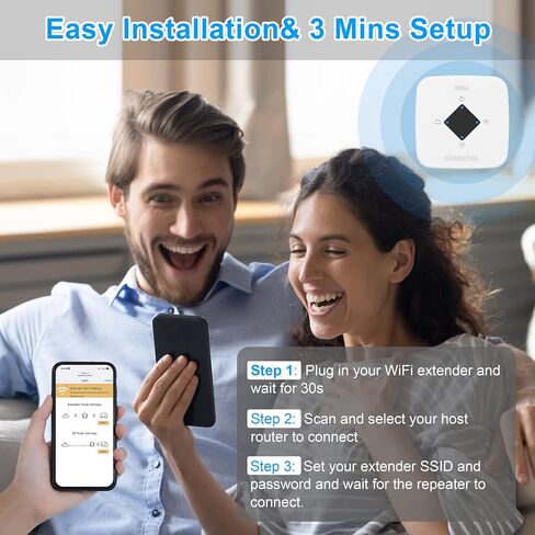 2024 WiFi Range Extender, Coverage up to 4500sq.ft and 30 Devices, Wireless Internet Repeater and Signal Amplifier, 1-Tap Setup Top06 in Saudi Arabia
