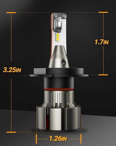 مصابيح الإضاءة SEALIGHT H4/9003/HB2، مصابيح 9003 ذات شعاع مزدوج فائق السطوع، لمبة Hb2 بيضاء 6000 كلفن مع مروحة تبريد، التوصيل والتشغيل، مصابيح الضباب، حزمة من 2 in Saudi Arabia