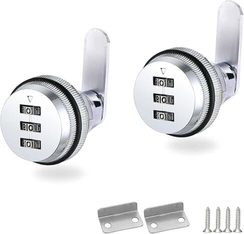 2 Pack Combination Cabinet Lock, Password Coded Cabinet Lock,Combination cam Locks with- Suitable for 0.3-0.9 inch Cabinet Deposit Box Mailbox (Black, 2pcs for 0.3-0.9 inch) in Saudi Arabia