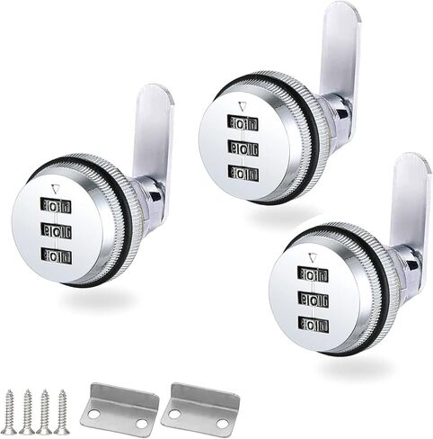 2 Pack Combination Cabinet Lock, Password Coded Cabinet Lock,Combination cam Locks with- Suitable for 0.3-0.9 inch Cabinet Deposit Box Mailbox (Black, 2pcs for 0.3-0.9 inch) in Saudi Arabia