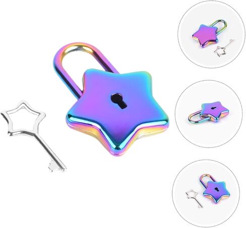 Laptop Padlock Mini Padlock Diary Key Padlock Diary Lock and Key Purse Lock Decorative Lock Heart Lock Star Padlock for DIY Small Lock Metal Lock Notebook Decorate Alloy Star Shape in Saudi Arabia