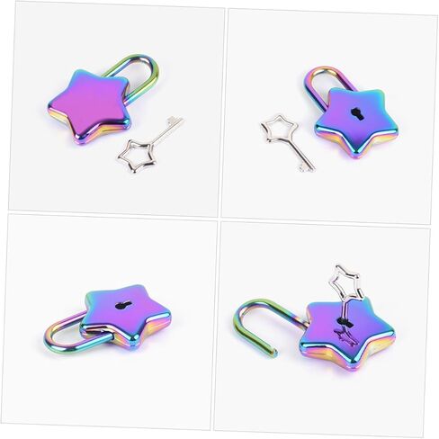 Laptop Padlock Mini Padlock Diary Key Padlock Diary Lock and Key Purse Lock Decorative Lock Heart Lock Star Padlock for DIY Small Lock Metal Lock Notebook Decorate Alloy Star Shape in Saudi Arabia