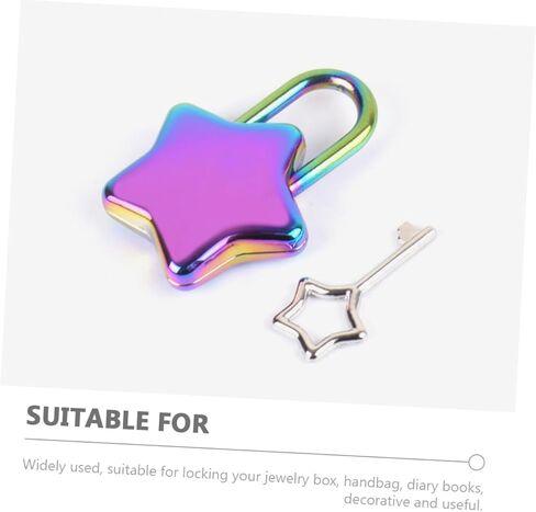 Laptop Padlock Mini Padlock Diary Key Padlock Diary Lock and Key Purse Lock Decorative Lock Heart Lock Star Padlock for DIY Small Lock Metal Lock Notebook Decorate Alloy Star Shape in Saudi Arabia