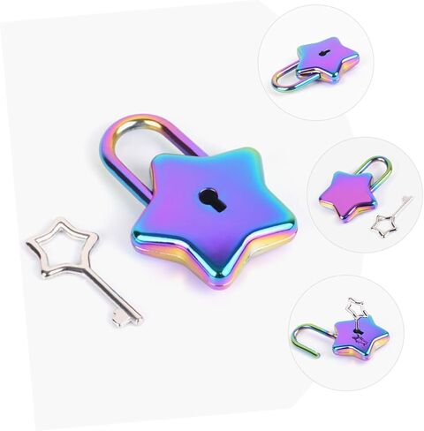 Laptop Padlock Mini Padlock Diary Key Padlock Diary Lock and Key Purse Lock Decorative Lock Heart Lock Star Padlock for DIY Small Lock Metal Lock Notebook Decorate Alloy Star Shape in Saudi Arabia