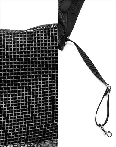 QWORK Corner Hay Feeder Bags, 2 Pack Large Capacity Hay Bag for Horse, Reduces Waste, with Mesh Bottom and Snap Closure, for Horse Trailer Stalls, Black in Saudi Arabia