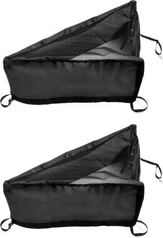 QWORK Corner Hay Feeder Bags, 2 Pack Large Capacity Hay Bag for Horse, Reduces Waste, with Mesh Bottom and Snap Closure, for Horse Trailer Stalls, Black in Saudi Arabia