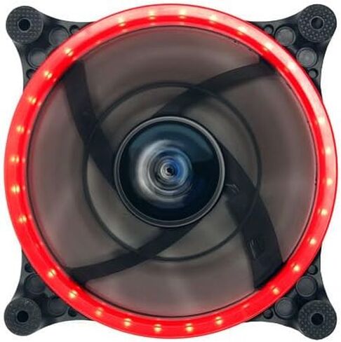 APEVIA 212L-CGN 120 مم مروحة LED خضراء صامتة بحلقات مزدوجة مع 32 × مصابيح LED و8 × وسادات مطاطية مضادة للاهتزاز (2 قطعة) in Kuwait