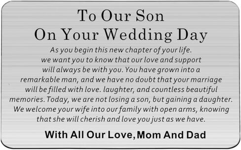 WSNANG Son Wedding Day Gift to Our Son on Your Wedding Day Wallet Card for Son on Wedding Day Groom Gift from Parents (With All Our Love WC) in Saudi Arabia