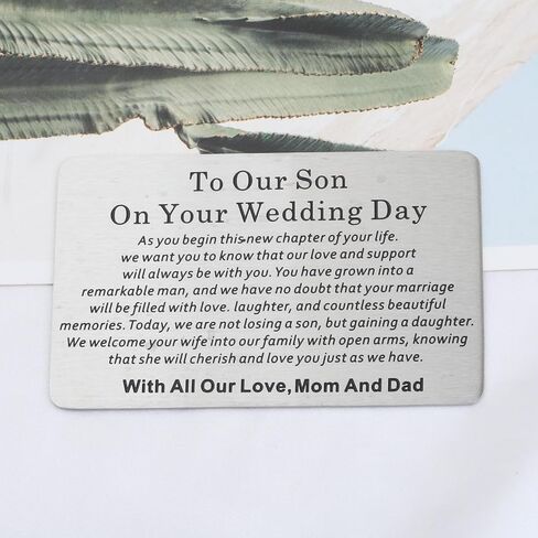 WSNANG Son Wedding Day Gift to Our Son on Your Wedding Day Wallet Card for Son on Wedding Day Groom Gift from Parents (With All Our Love WC) in Saudi Arabia