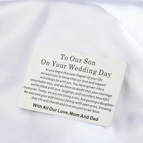 WSNANG Son Wedding Day Gift to Our Son on Your Wedding Day Wallet Card for Son on Wedding Day Groom Gift from Parents (With All Our Love WC) in Saudi Arabia