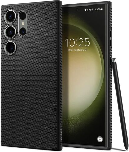 Spigen Liquid Air Designed for Galaxy S23 Ultra Case (2023) - Matte Black in Saudi Arabia