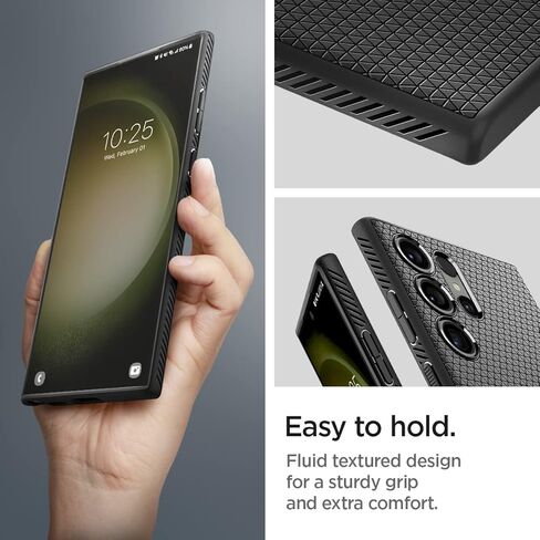 Spigen Liquid Air Designed for Galaxy S23 Ultra Case (2023) - Matte Black in Saudi Arabia