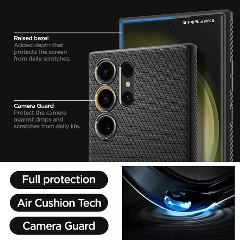 Spigen Liquid Air Designed for Galaxy S23 Ultra Case (2023) - Matte Black in Saudi Arabia