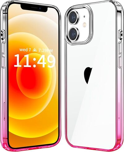JJGoo متوافق مع حافظة iPhone 12 و12 Pro، حافظة هاتف شفافة مقاومة للصدمات، غطاء واقٍ خلفي صلب نحيف مضاد للخدش من البولي كربونات، شفاف in Kuwait