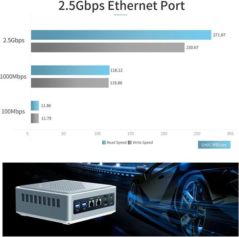 كمبيوتر مكتبي MINIFORUM EliteMini TH50 Mini PC الجيل الحادي عشر Core i5-11320H، ذاكرة وصول عشوائي 16 جيجابايت، 512 جيجابايت NVMe SSD، مخرجات HDMI/DP/Thunderbolt 4(8K@60 هرتز)، 2x2.5G RJ45، 6xUSB، فتحة 2xHDD، رسومات Iris Xe (متجددة) in Saudi Arabia