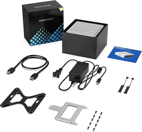 كمبيوتر مكتبي MINIFORUM EliteMini TH50 Mini PC الجيل الحادي عشر Core i5-11320H، ذاكرة وصول عشوائي 16 جيجابايت، 512 جيجابايت NVMe SSD، مخرجات HDMI/DP/Thunderbolt 4(8K@60 هرتز)، 2x2.5G RJ45، 6xUSB، فتحة 2xHDD، رسومات Iris Xe (متجددة) in Saudi Arabia