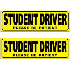2 قطعة مغناطيس سيارة للسائق الطالب - 10 × 3 مغناطيس للسائق الطالب كن صبورا - مغناطيس سائق جديد للسيارة - علامة السائق المبتدئ - مغناطيس سيارة للسائق الصاعد in Kuwait