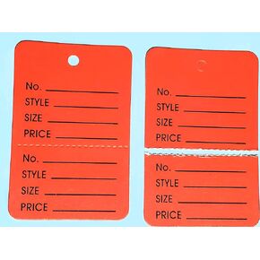 1000 Multi Colors Manila Marking 2 Parts Hard Paper Unstrung Coupon Tag Size 4.5x2.5cm (White)