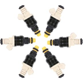6Pcs Fuel Injectors ANGLEWIDE 0280150710 Fuel Injectors Set fit for for Ford for Aerostar/Bronco/Bronco II, 4 Holes