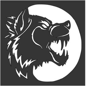 Wolf Werewolf Moon 5.5x5.5 inches Stencil for DIY Projects and Crafts Airbrush Painting Drawing and More Reusable Stencil STENCILAIR