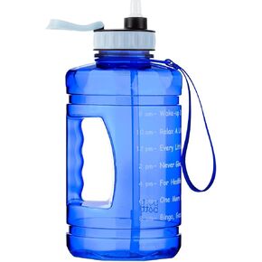 زجاجة مياه تحفيزية بنصف جالون مع قلم تحديد الوقت وفم واسع ومقبض مانع للتسرب، إبريق ماء سعة 64 أونصة لصالة الألعاب الرياضية والرياضات الخارجية ذات سعة كبيرة زجاجات مياه يومية BOTTLEBOTTLE in Kuwait