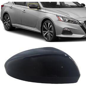 Rear View Mirror Cover Cap, For Nissan Altima 2019-2022 Glossy Black ABS Plastic Textured Right Passenger Side Mirror Covers Caps Trim Replacement