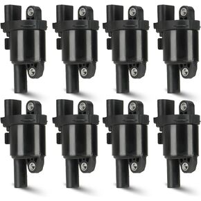 8PCS Round Ignition Coil Pack Compatible with Cadillac Chevrolet Express 2500 3500 4500 GMC Savana Envoy XL Yukon Hummer H2 H3 Pontiac G8 4.8L 5.3L 6.0L, Replaces UF414 C1512, Blue