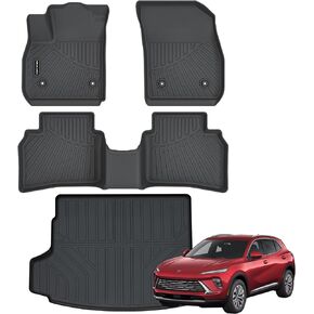 Floor Mats for 2021 2022 2023 2024 Buick Envision All Weather Protection TPE Rubber Floor Liners for 2021-2024 Buick Envision Full Set Automotive Mat Accessories, Odorless Anti-Slip Black
