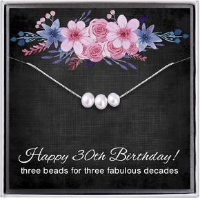 ALoveSoul Birthday Gifts for Women Girls - 925 Sterling Silver Pearls Necklace Birthday Gift Ideas for Women