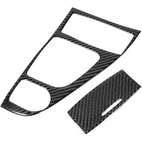 KIMISS Shift Panel Cover, 2pcs Carbon Fiber Gear Shift Panel Cover Trim Set Fit for Infiniti Q50/Q60 2013-2019