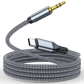 Aux to USB C Cable 10ft, USB C to 3.5mm Audio Aux Cable, Type C to Aux Headphone Compatible with iPhone 15/15Plus/Pro/Pro Max, Galaxy S23 Ultra iPad Pro Air Pixel 7
