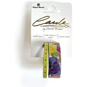 Paper House Productions Carole Shiber Painted Pansies Set of 2 Foil Accent Washi Tape Rolls for Scrapbooking and Crafts