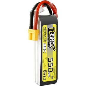 TATTU R-Line 550mAh 7.4V 95C 2S1P Lipo Battery Pack with XT30 Plug