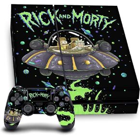 Head Case Designs Officially Licensed Rick and Morty The Space Cruiser Graphics Vinyl Sticker Gaming Skin Decal Cover Compatible with Sony Playstation 4 PS4 Console and DualShock 4 Controller Bundle