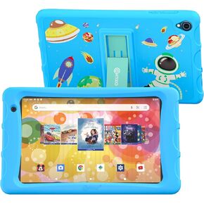 Contixo K80 8-inch Kids Tablet Featuring 80 Disney Story eBooks Pre-Installed for Ages 3-12, Google Family Link Parental Controls, Android 10 OS, 64GB, HD Dual Camera, WiFi, Kid-Proof case Blue