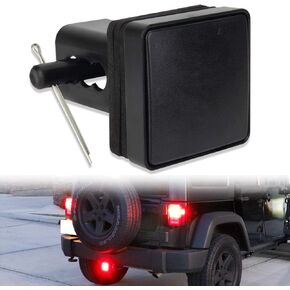 OPP ULITE Black Lens Hitch Lights 15PCS LED, Trailer LED Brake Tail Light Cover with Strobe Mode Fit 2" Receiver Trucks SUV Pickup