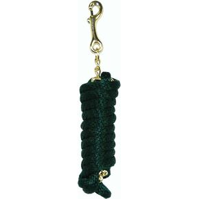 Hamilton Extra Heavy Poly Rope Lead with 24" Chain, Dark Green, 5/8" Thick x 8' Long