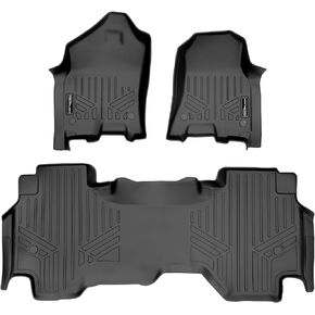 SMARTLINER - Custom Fit Floor Mats - 2 Row Liner Set - Compatible with Ram 1500 2019-2022 Quad Cab W/O Rear Underseat Storage Box (Front Row Does Not fit with Dual Front Hooks) - All Weather - Black