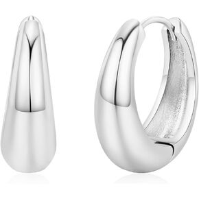 Gold Hoop Earrings for Women,14K Gold Plated Lightweight Hypoallergenic High Polished Earrings Gift Jewelry