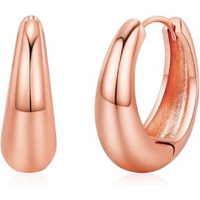Gold Hoop Earrings for Women,14K Gold Plated Lightweight Hypoallergenic High Polished Earrings Gift Jewelry