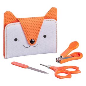 Petit Collage Baby Nail Kit – Includes Baby Nail Clippers, Scissors, and Nail File – Includes a Fox-Shaped Pouch Measures 7" x 4.5" x 0.25" – Ideal for On-The Go