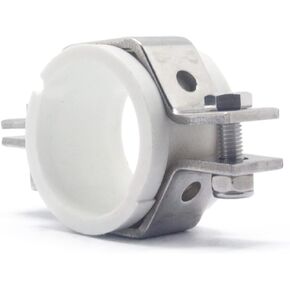 QiiMii 1.5" Hexagon Tube Hanger Stainless Steel SS304 with Cushion,Adjustable Pipe Bracket Clamp Pipe Strap