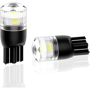 T10 12V 24V Super Bright 6000K White LED Reverse Back-up Light and Interior Reading Map Dome Trunk Cargo Light 912 921 W16W W5W 168 175 194 2825 Replacement Bulb Pack of 2